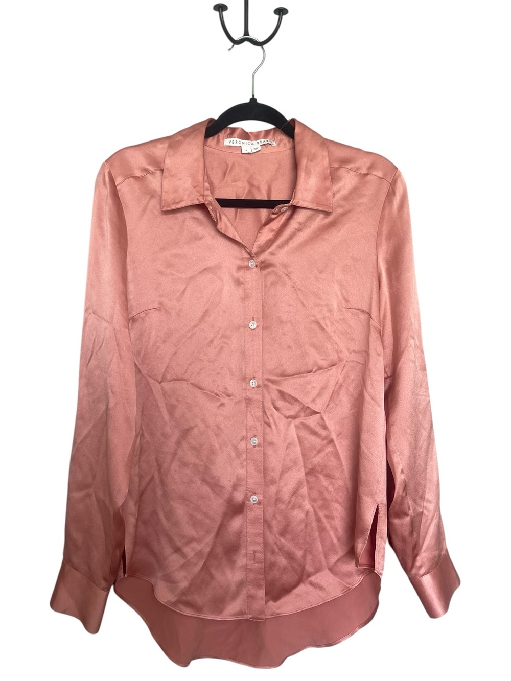Veronica Beard Satin Button-Up Top